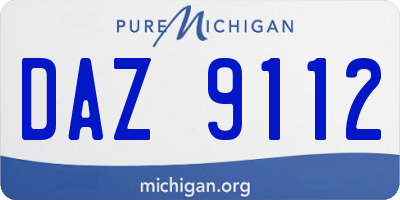 MI license plate DAZ9112