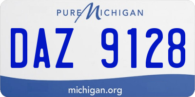 MI license plate DAZ9128