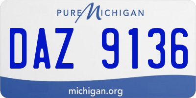MI license plate DAZ9136
