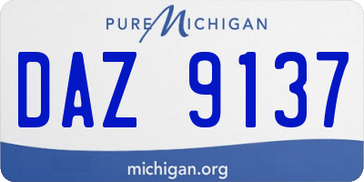 MI license plate DAZ9137