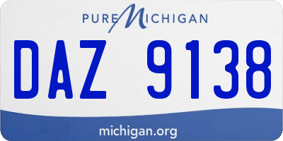 MI license plate DAZ9138