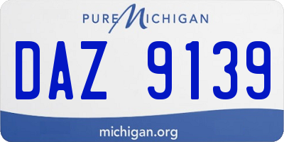 MI license plate DAZ9139