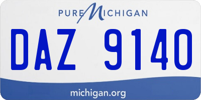 MI license plate DAZ9140