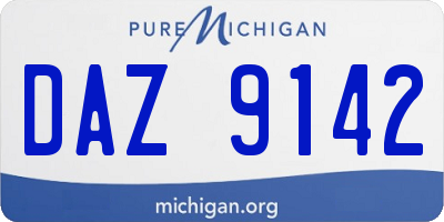 MI license plate DAZ9142