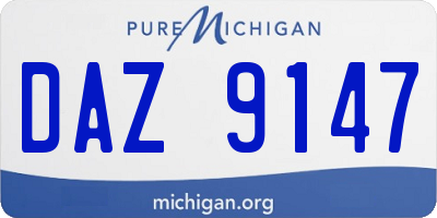 MI license plate DAZ9147