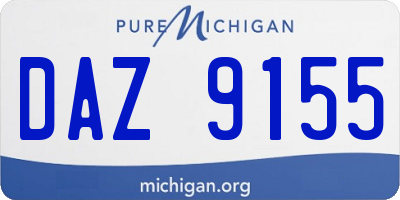 MI license plate DAZ9155