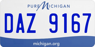 MI license plate DAZ9167
