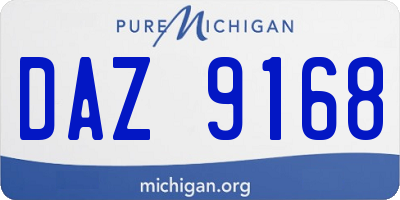 MI license plate DAZ9168