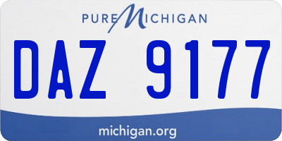 MI license plate DAZ9177