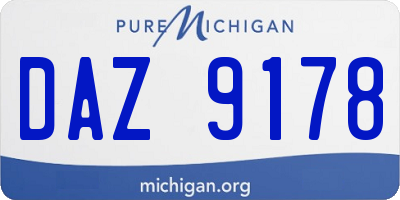 MI license plate DAZ9178