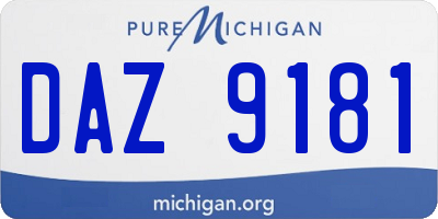 MI license plate DAZ9181