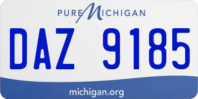MI license plate DAZ9185