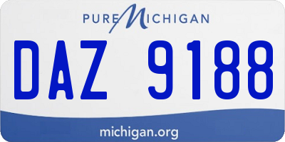 MI license plate DAZ9188