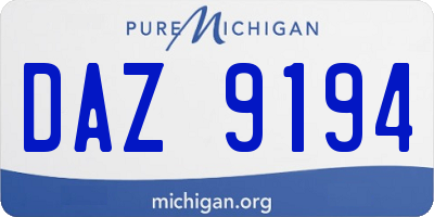 MI license plate DAZ9194