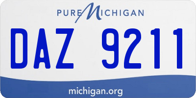 MI license plate DAZ9211
