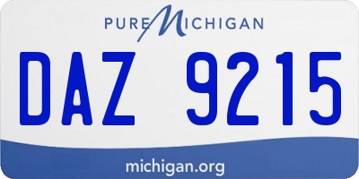 MI license plate DAZ9215