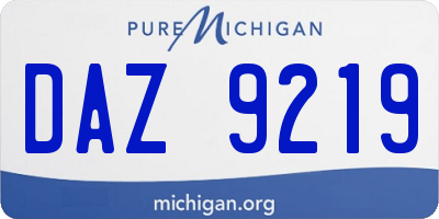 MI license plate DAZ9219