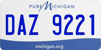 MI license plate DAZ9221