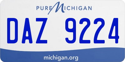 MI license plate DAZ9224