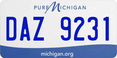 MI license plate DAZ9231