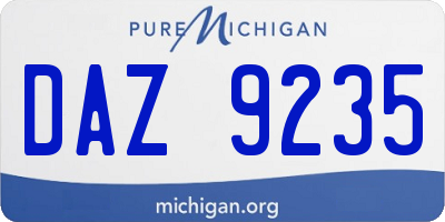 MI license plate DAZ9235