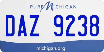 MI license plate DAZ9238