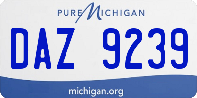 MI license plate DAZ9239