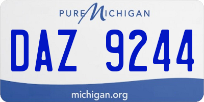MI license plate DAZ9244