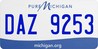 MI license plate DAZ9253