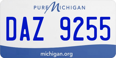 MI license plate DAZ9255
