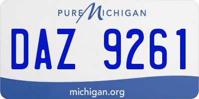 MI license plate DAZ9261