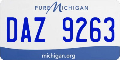 MI license plate DAZ9263