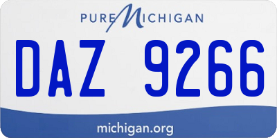 MI license plate DAZ9266