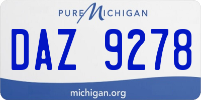 MI license plate DAZ9278