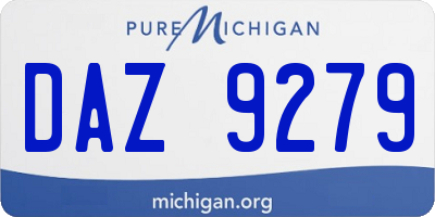 MI license plate DAZ9279