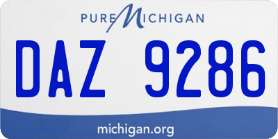 MI license plate DAZ9286