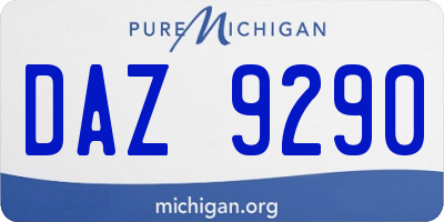 MI license plate DAZ9290