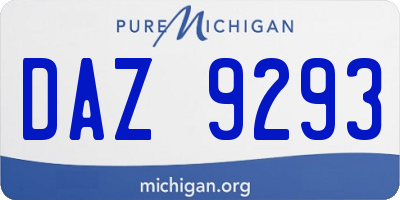 MI license plate DAZ9293