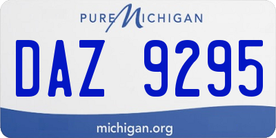 MI license plate DAZ9295