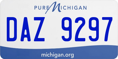 MI license plate DAZ9297