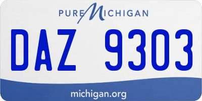 MI license plate DAZ9303