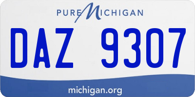 MI license plate DAZ9307