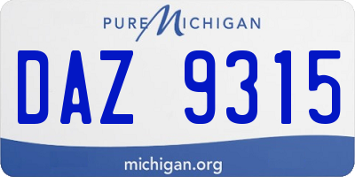 MI license plate DAZ9315