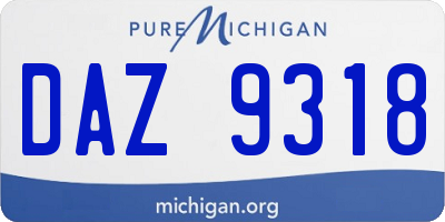 MI license plate DAZ9318