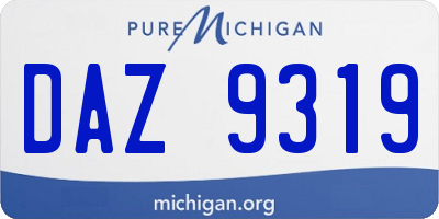 MI license plate DAZ9319