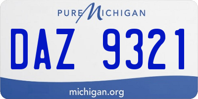 MI license plate DAZ9321