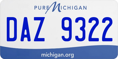 MI license plate DAZ9322