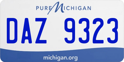 MI license plate DAZ9323