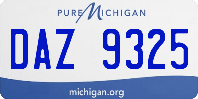 MI license plate DAZ9325