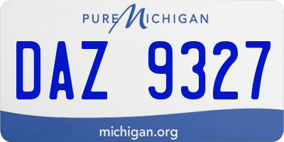 MI license plate DAZ9327